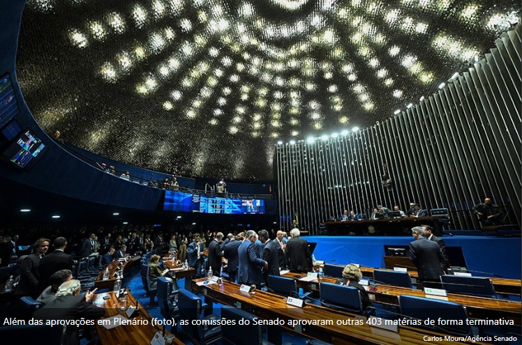 Plenário do Senado aprova quase 800 matérias em 2025