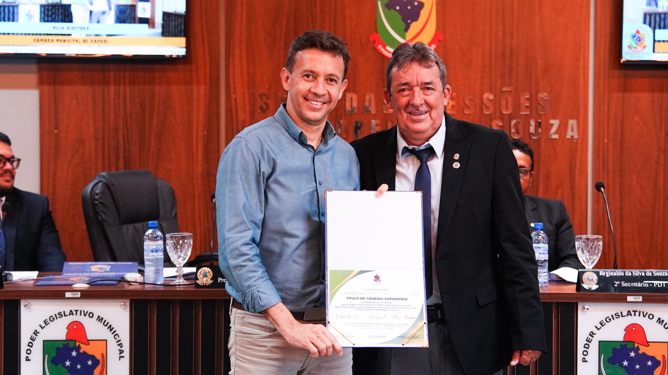 Homenageado em Xapuri, Eduardo Velloso destaca parceria e investimentos no município